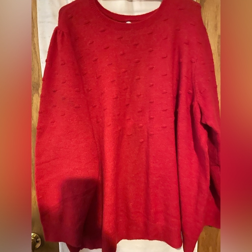 Beautiful RED sweater, 3X, needs home! Christmasy!​​​​